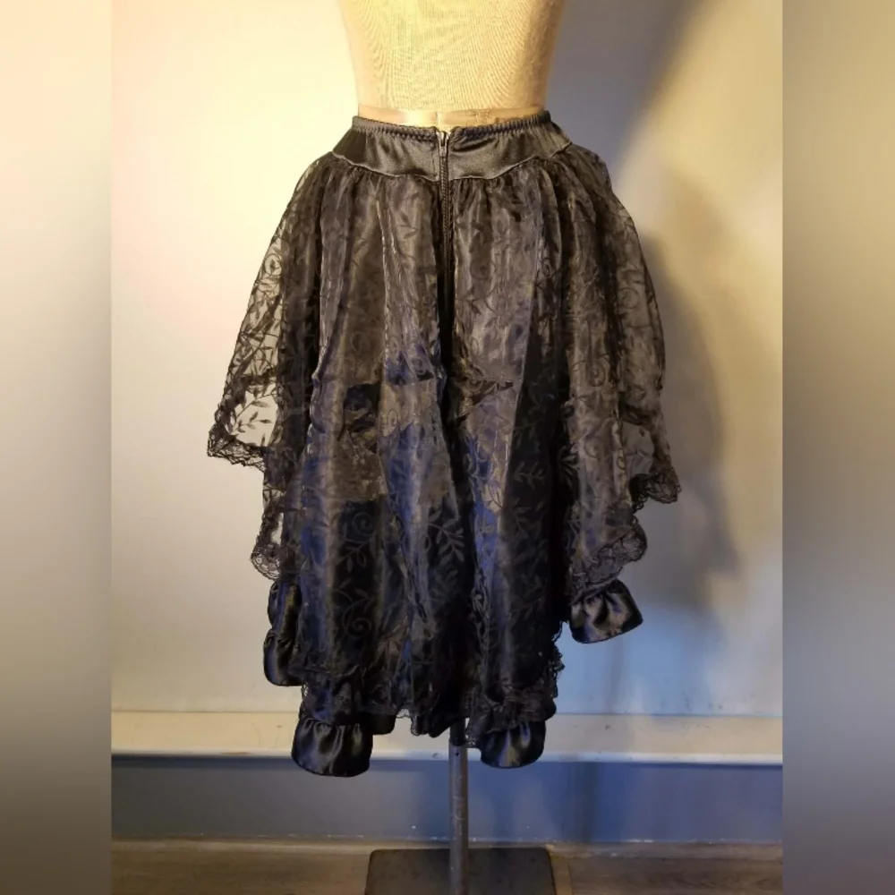 Leg Avenue Sexy Black Long Sleeve Bodysuit & Ruffled High/Low Skirt Size Small - Picture 8 of 8